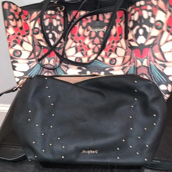 🔴DESIGUAL REVERSIBLE COLORFUL TOTE! USED ONCE! EXCELLENT PRE-LOVED CONDITION!! - Picture 6 of 7